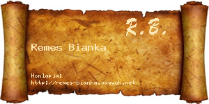 Remes Bianka névjegykártya